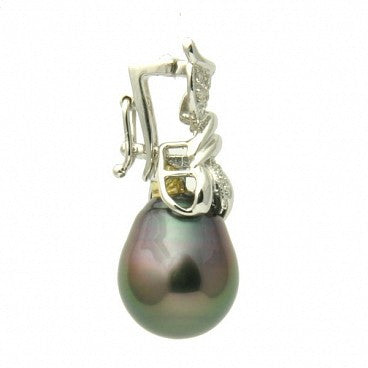 1172 - 18K Tahitian Black Pearl Pendant