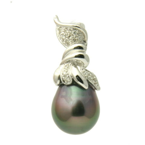 1172 - 18K Tahitian Black Pearl Pendant