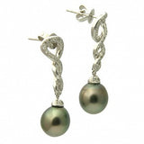 Laila Diamond 18K Tahitian Black Pearl Earrings