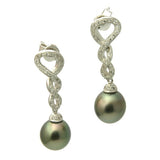 Laila Diamond 18K Tahitian Black Pearl Earrings