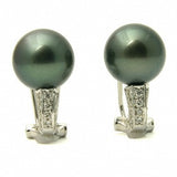 Marie Diamond 18K Tahitian Black Pearl Earrings