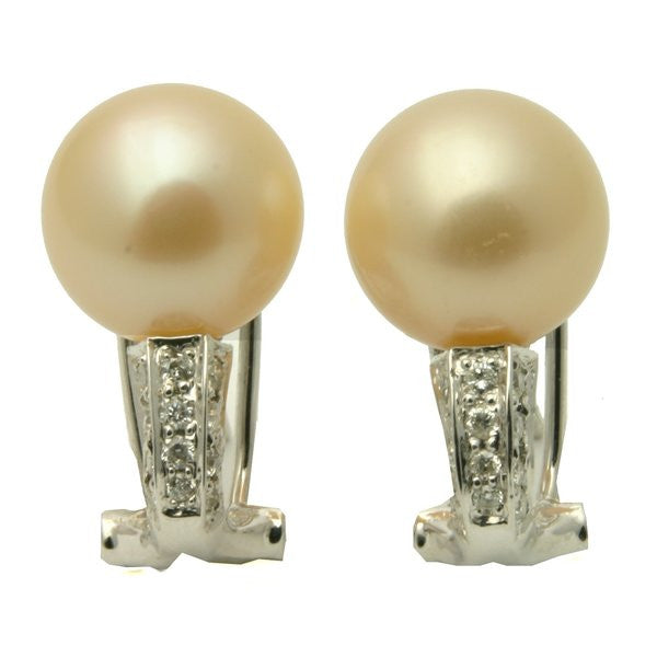 18K Pink Pearl Stud Earrings - 1398