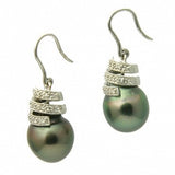 Haley 18K Tahitian Black Pearl Earrings