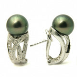 Danielle Diamond 18K Tahitian Black Pearl Earrings