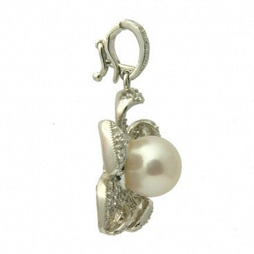 1471 - Diamond 18K Akoya Pearl Pendant Enhancer