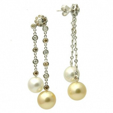 Sabrina Diamond 18K South Sea Pearl Earrings