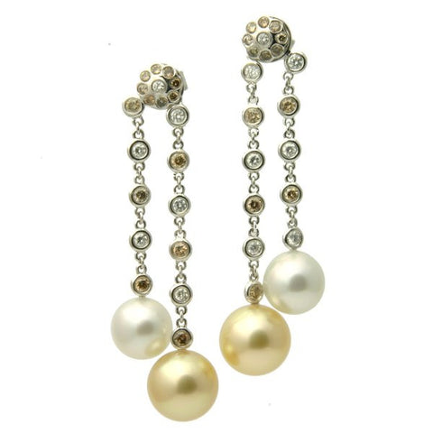 Sabrina Diamond 18K South Sea Pearl Earrings