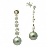 Sierra Diamond 18K Tahitian Black Pearl Earrings