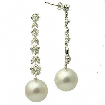 Molly Diamond 18K South Sea Pearl Earrings