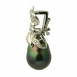 1568 - 18K Tahitian Black Pearl Pendant