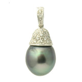 Andrea Diamond 18K Tahitian Black Pearl Pendant Enhancer