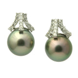 Ada Diamond 18K Tahitian Black Pearl Earrings