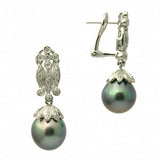 Coco Diamond 18K Tahitian Black Pearl Earrings