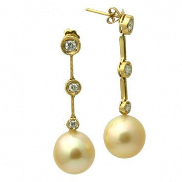 1627 - 18K Pearl Earrings