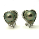 Louise Diamond 18K Tahitian Black Pearl Earrings