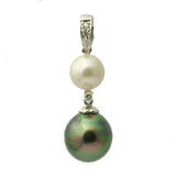 18K Blank and White Pearl Pendant - 1654