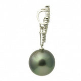 Belle Diamond 18K Tahitian Black Pearl Pendant Enhancer