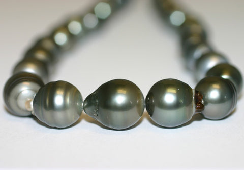 Baroque Tahitian Black Pearl Necklace - 1971