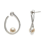 7-7.5mm Cultured Pearl Cradle Earrings (Silver/Fresh)