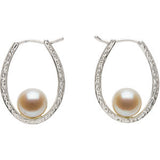 7.5-8mm Cultured Pearl Filigree Earrings (Silver/Fresh)