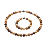 10-11mm Chocolate Pearl Necklace and Bracelet Set