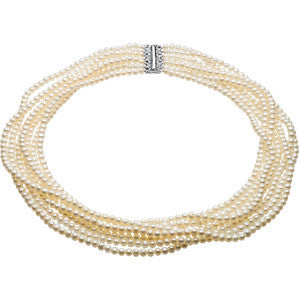 4-4.5mm Cultured Pearl 7-Strand Necklace and Bracelet Set