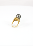 Hannah 18K Tahitian Black Pearl Ring