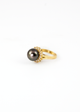 Keira 18K Tahitian Black Pearl Ring